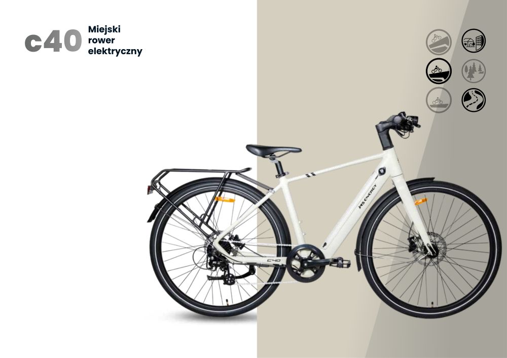 Rower elektryczny MS Energy C40 na beżowym tle